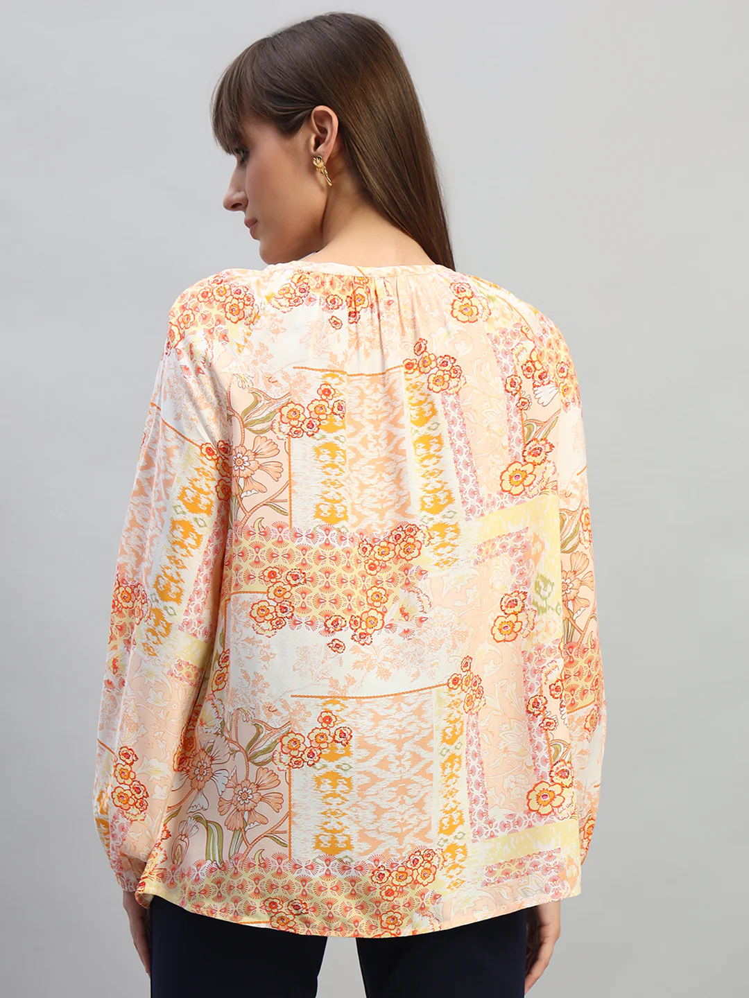 Women's Multi Printed Full Sleeves Round Neck Casual Top - Image 5