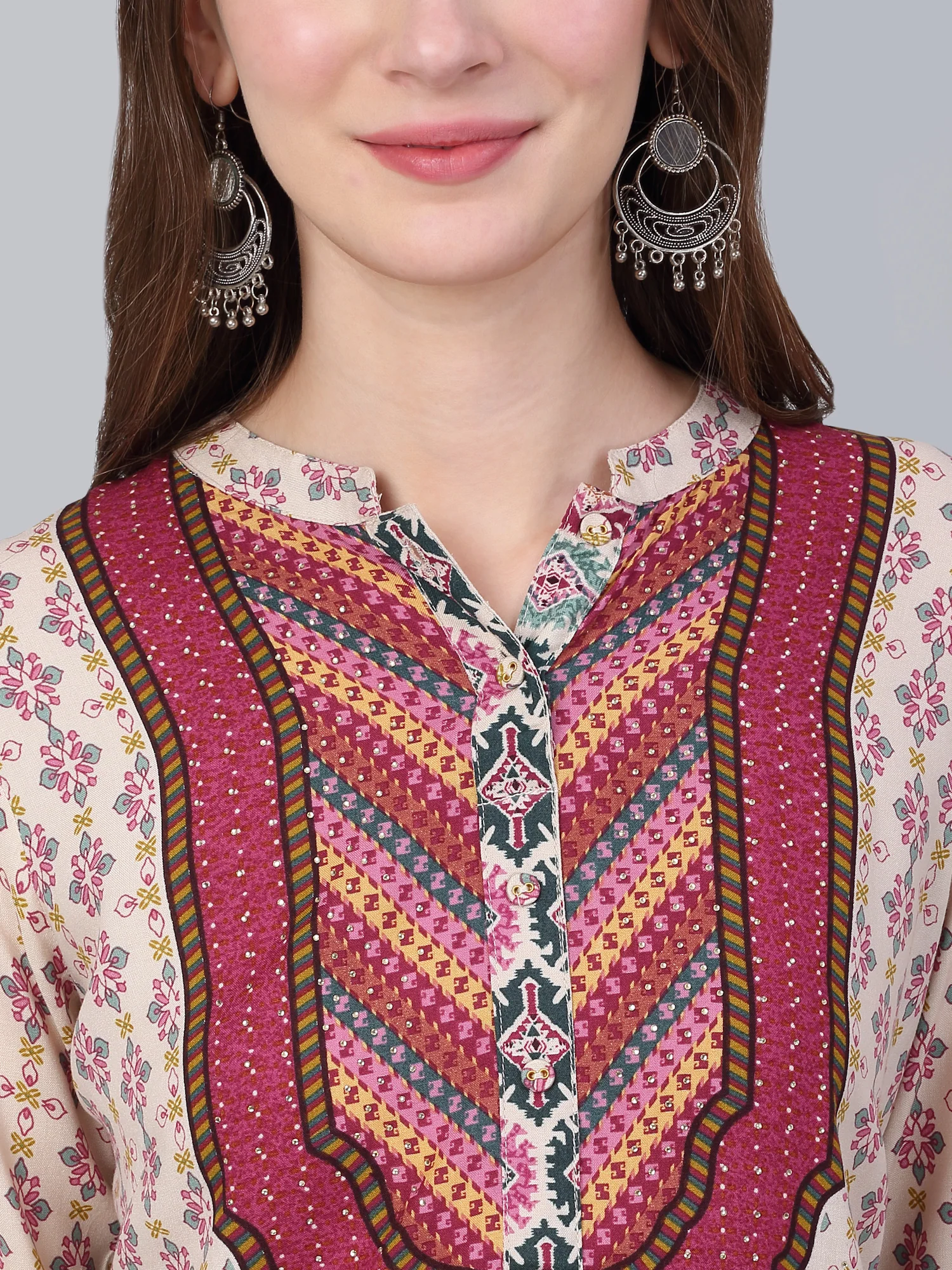 Women's Multicolor Floral Printed Casual Kurti - Image 5