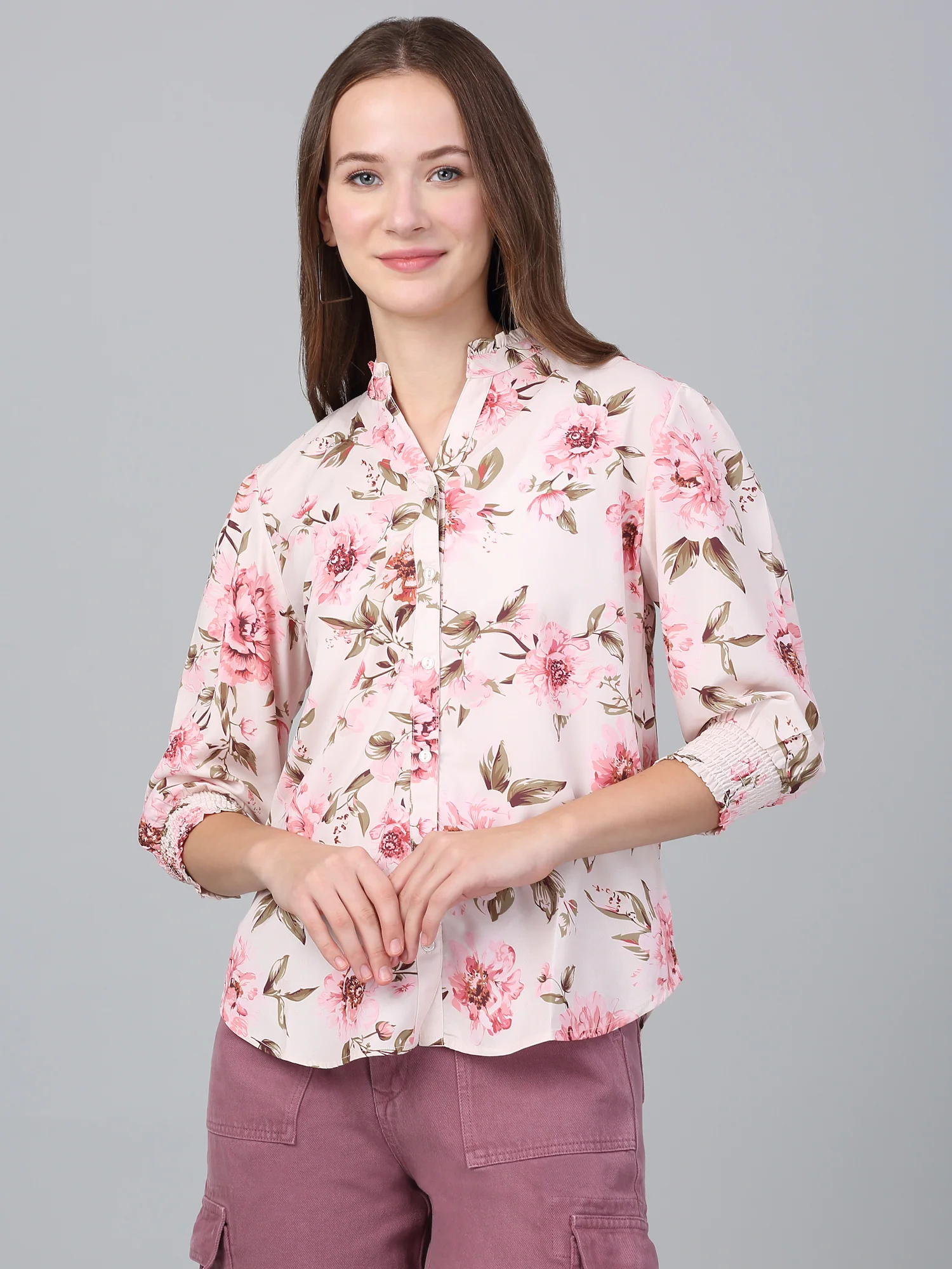 Women's Multicolor Floral Printed Casual Top - Image 3