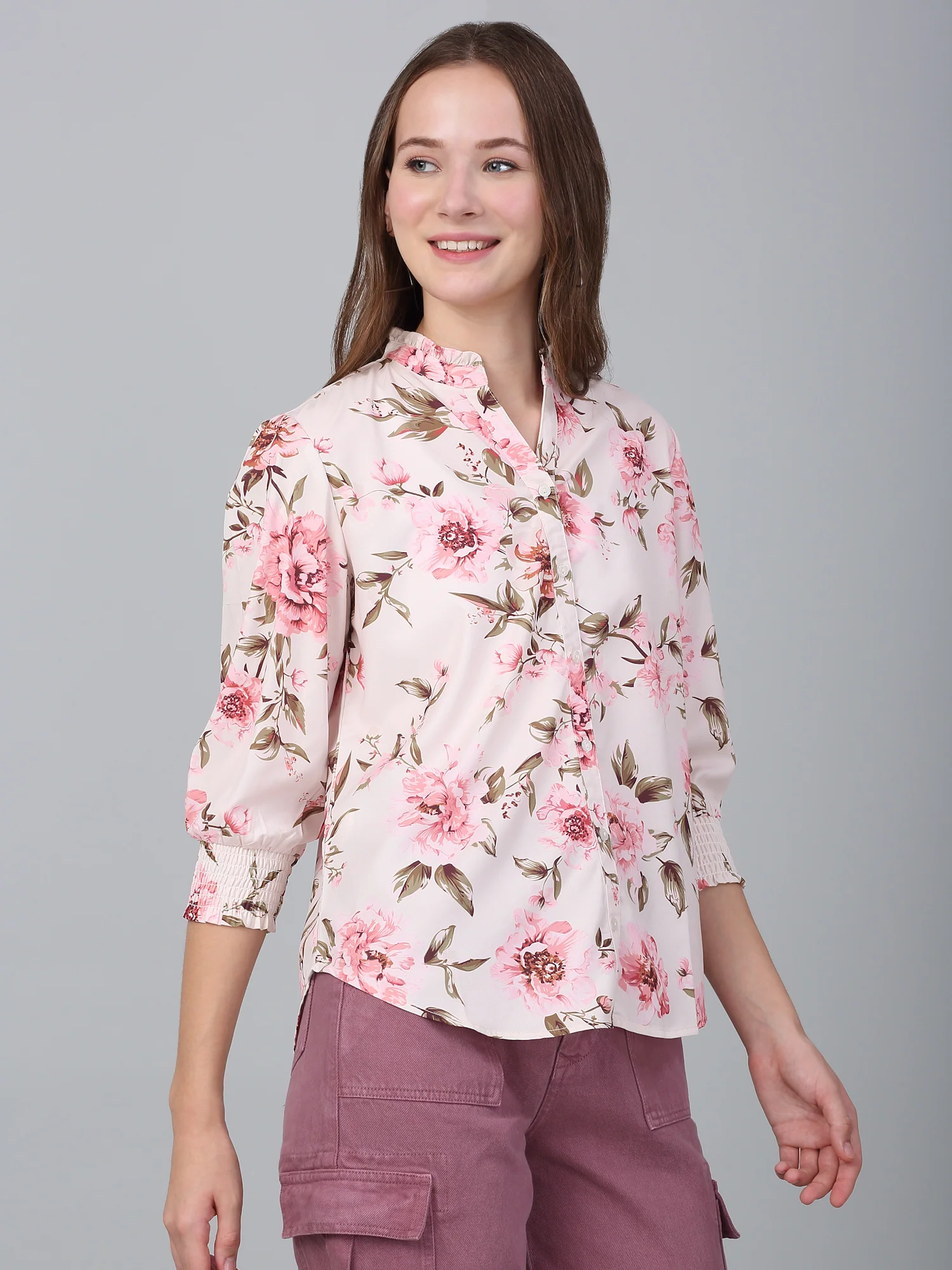 Women's Multicolor Floral Printed Casual Top - Image 5