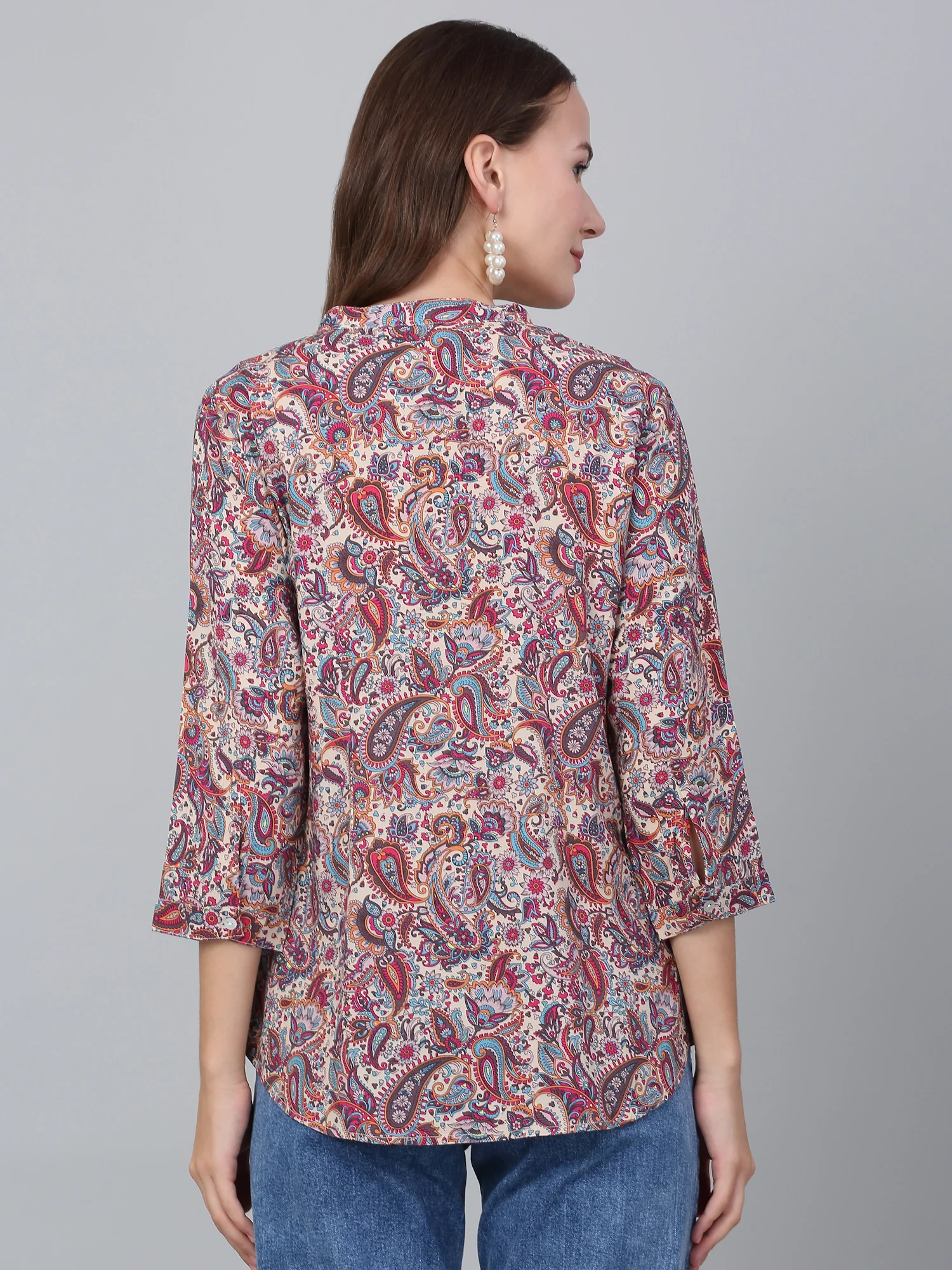 Women's Multicolor Paisley Printed Casual Tunic - Image 2
