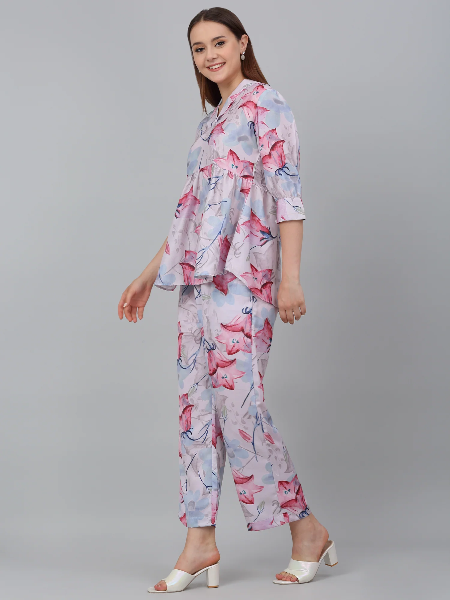 Women's Multicolor Printed Casual Co-Ord Set - Image 3