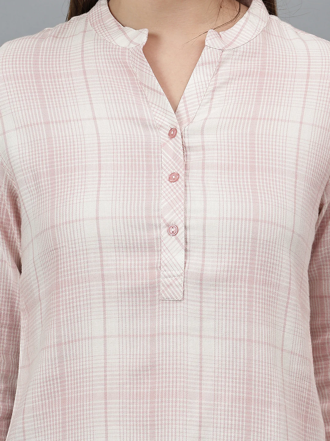 Women's Pink Check Casual Top - Image 6