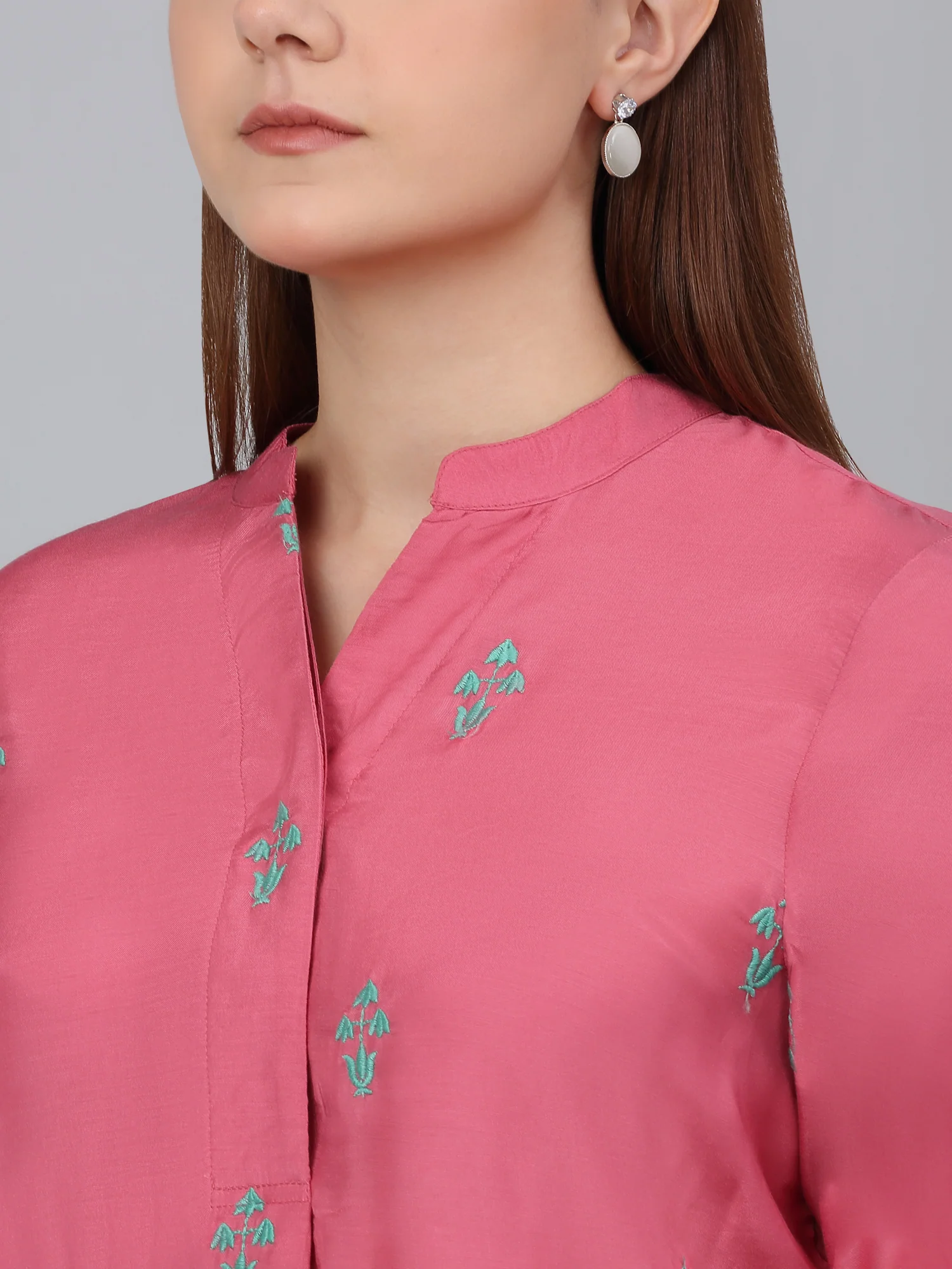 Women's Pink Embroidery Casual Co-Ord Set - Image 5