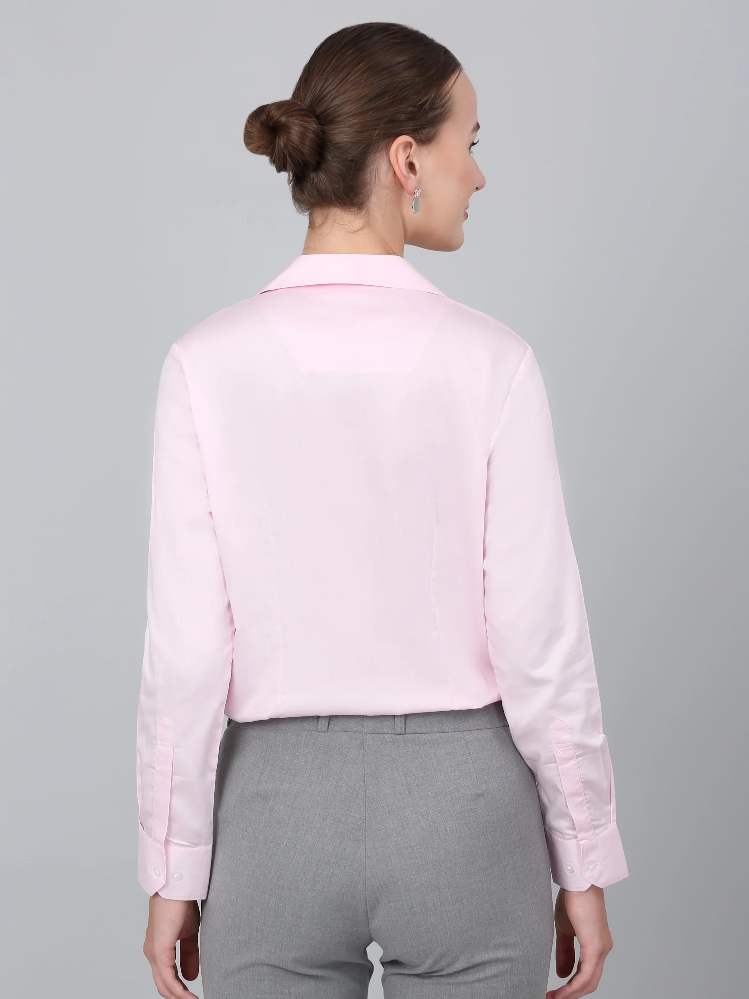 Women’s Pink Solid Formal Shirt | Office Wear by Cantabil - Image 2