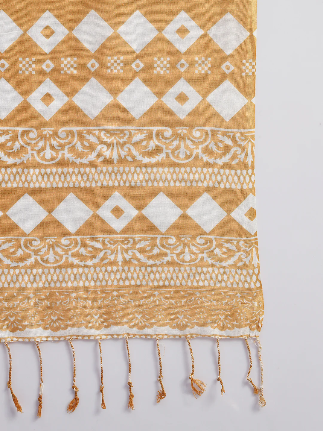 Women's Printed Beige Scarf - Image 6