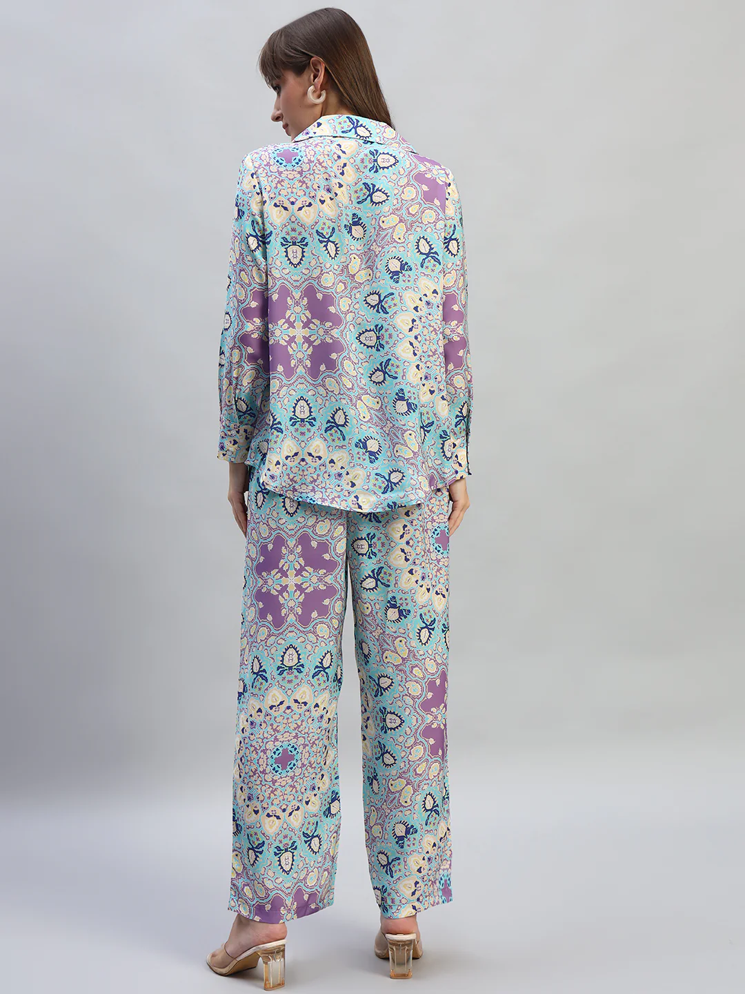 Women's Printed Multi Shirt Collar Full Sleeves Co-ord-Set - Image 4