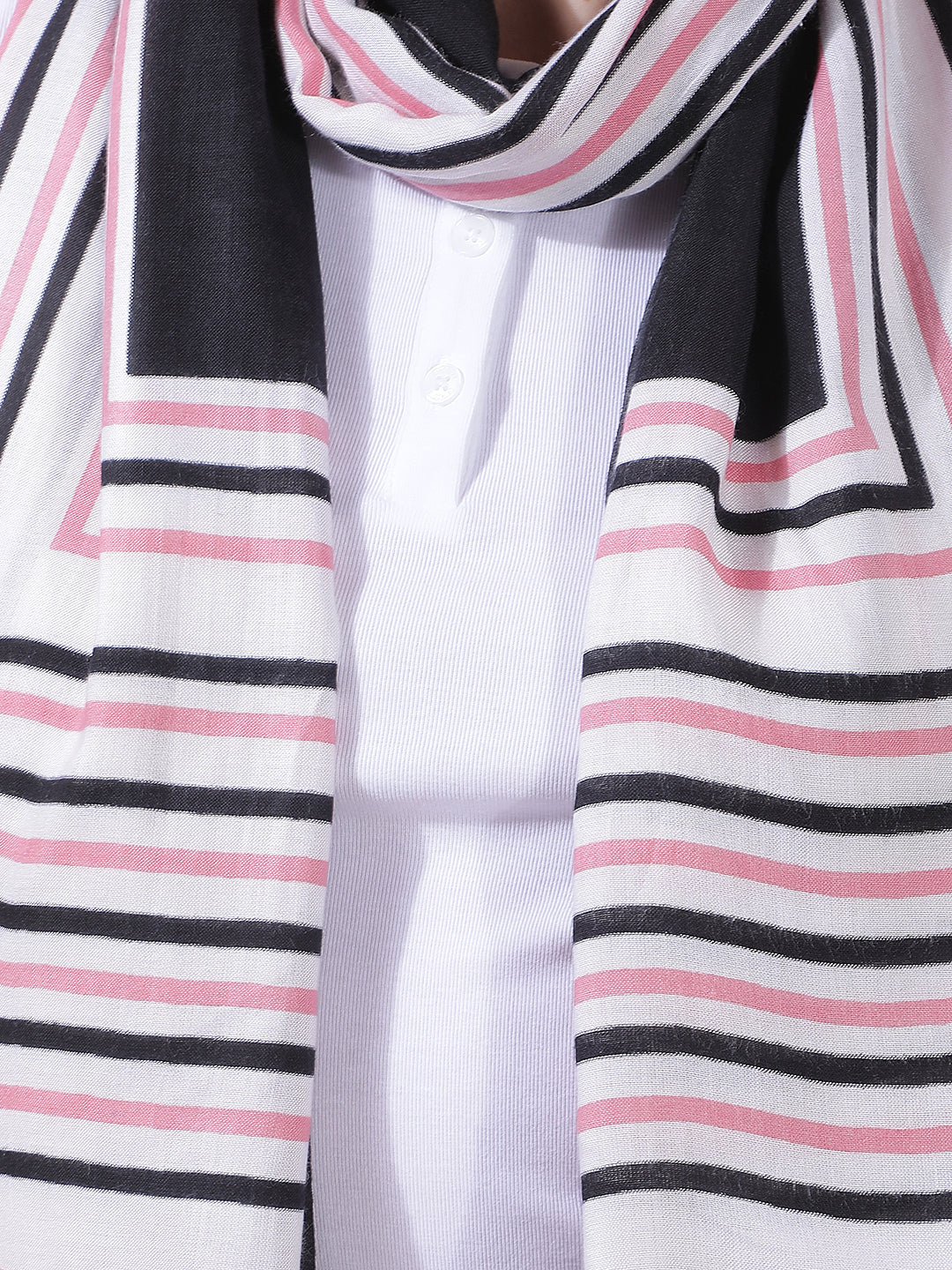 Women's Printed Pink Scarf - Image 6