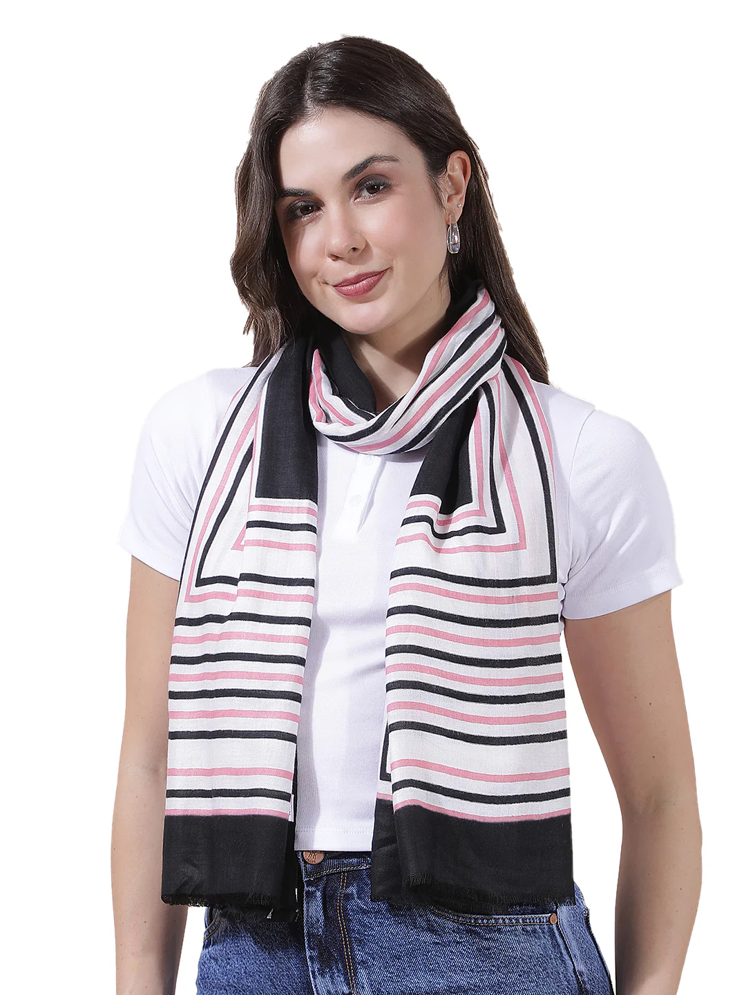 Women's Printed Pink Scarf - Image 7