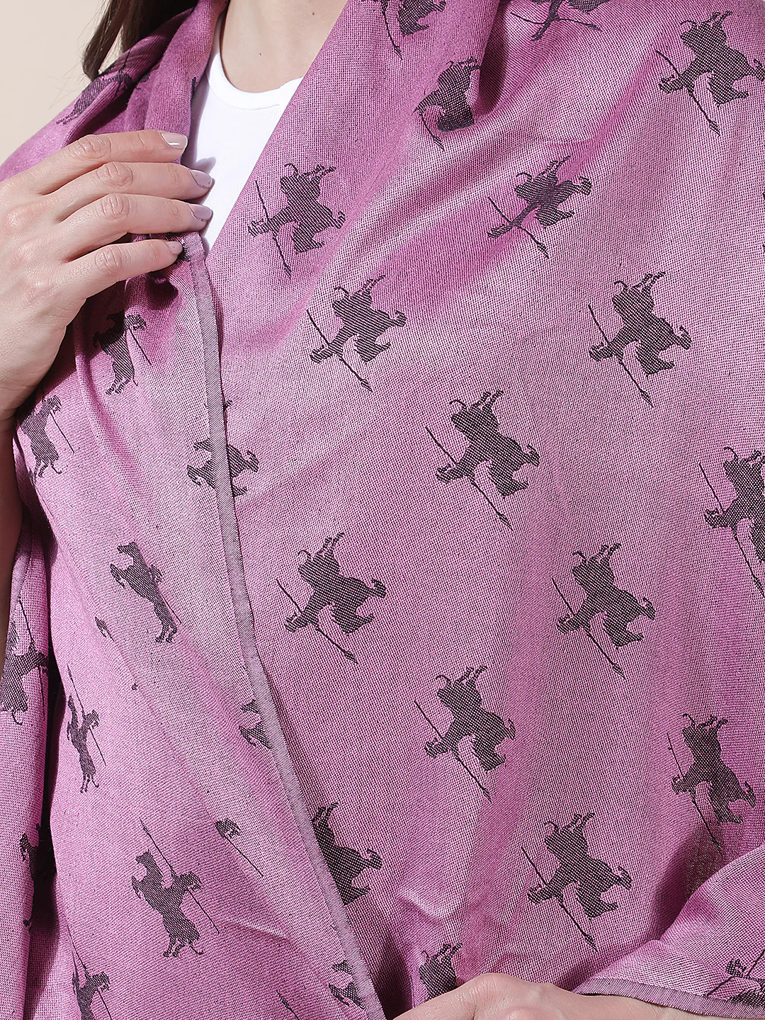 Women's Printed Pink Scarf - Image 3