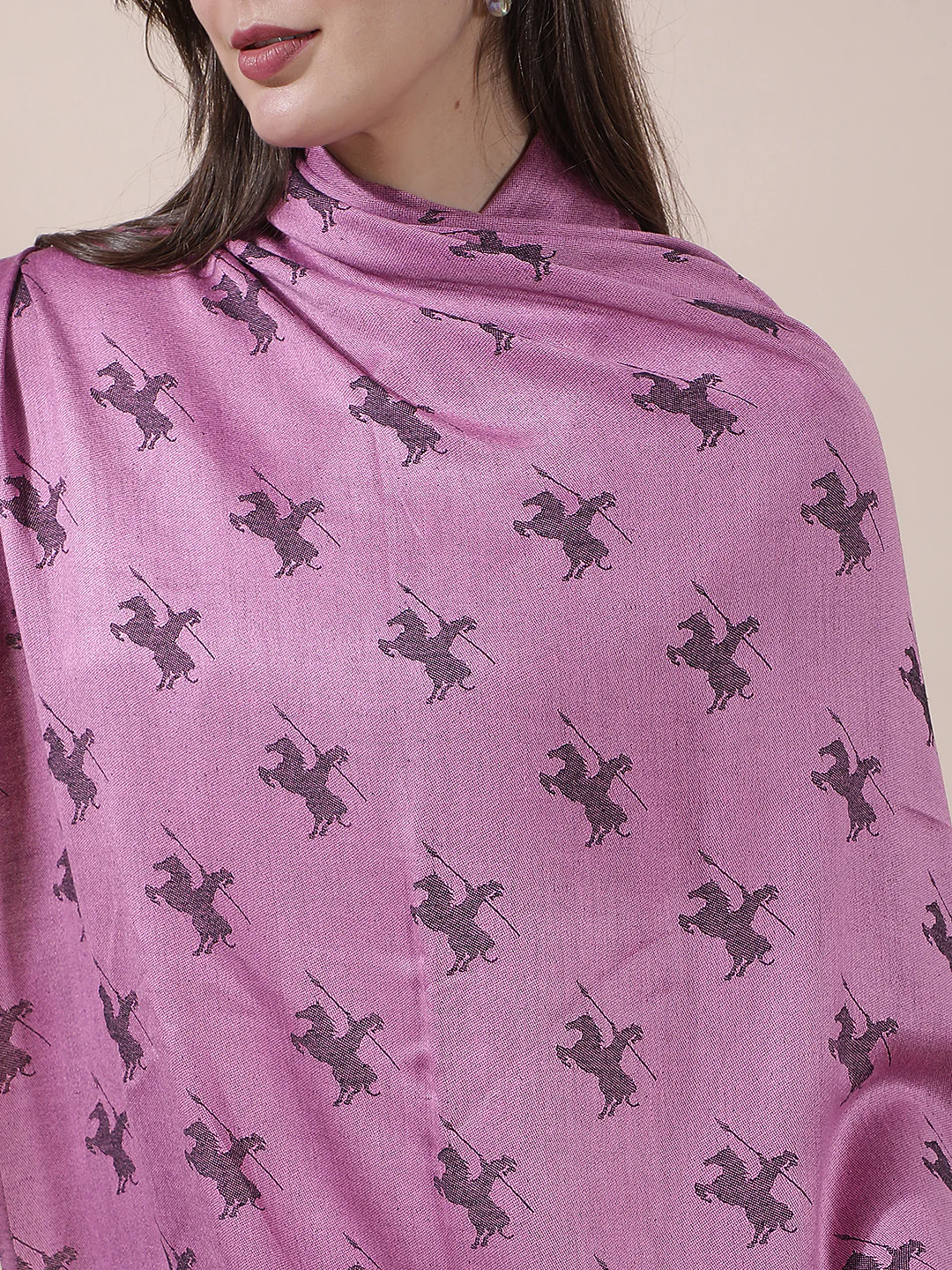 Women's Printed Pink Scarf - Image 5