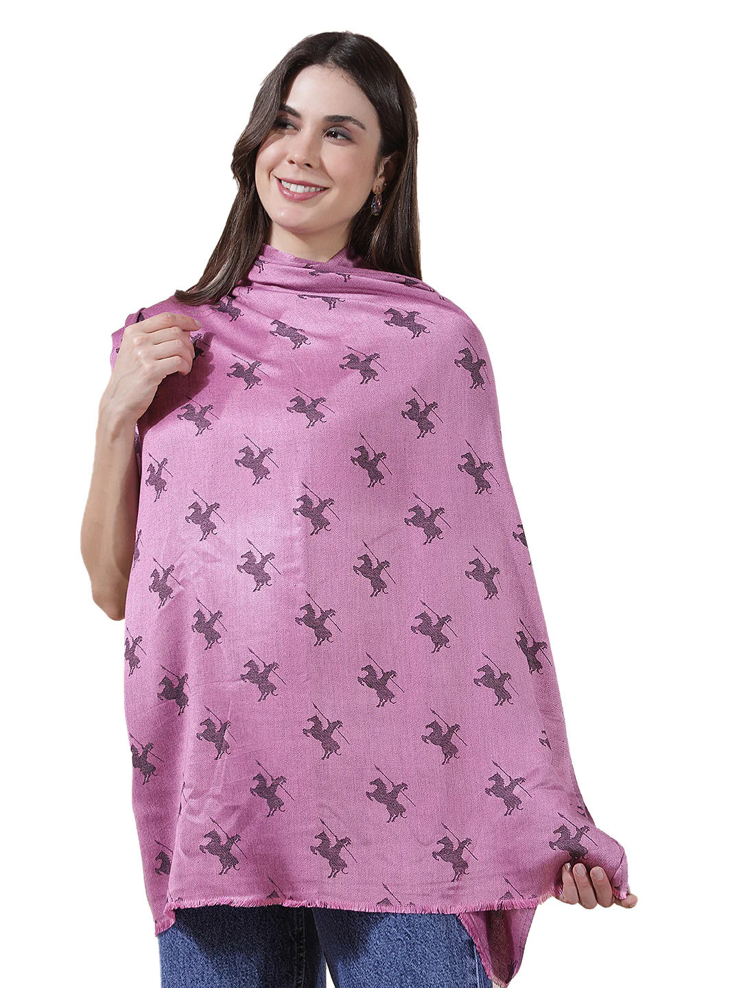 Women's Printed Pink Scarf - Image 7