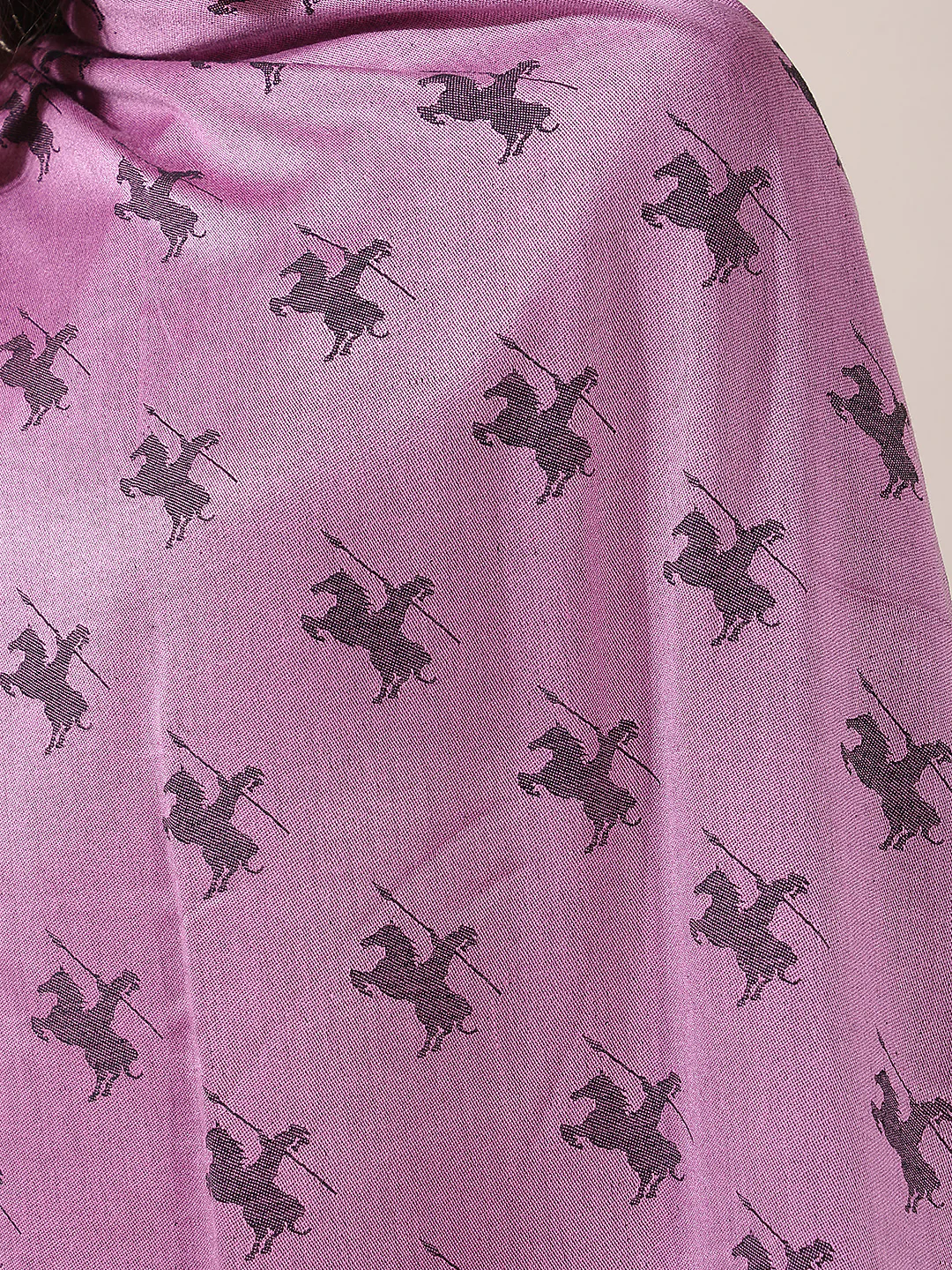 Women's Printed Pink Scarf - Image 8