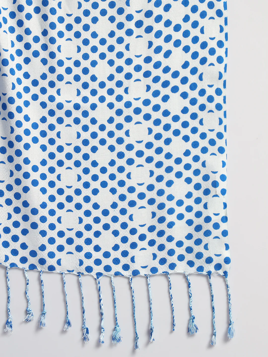 Women's Printed Sky Blue Scarf - Image 5