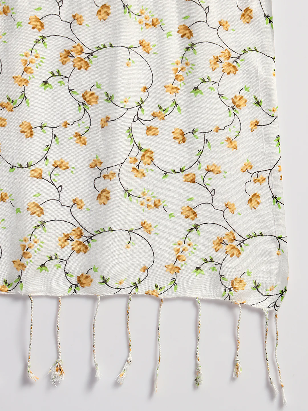 Women's Printed White Scarf - Image 5