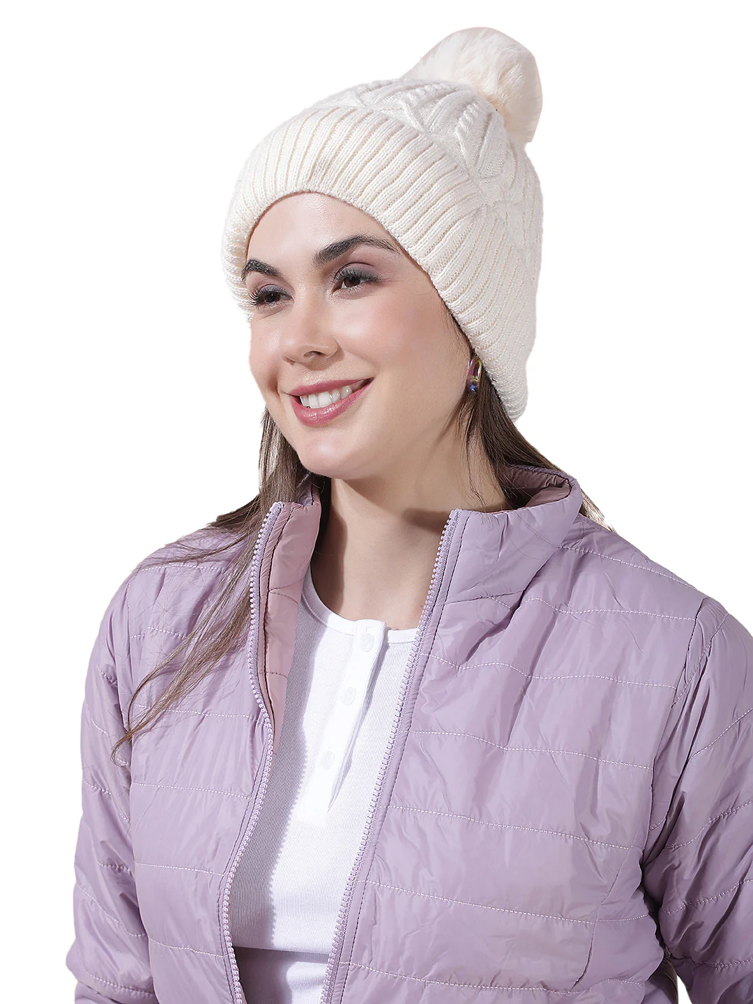 Women's Self Design Woolen Cap - Image 6