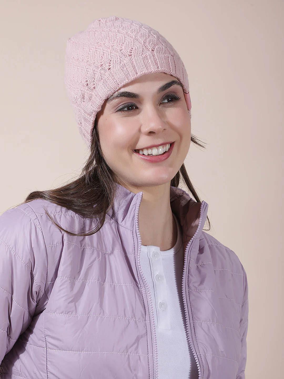 Women's Self Design Woolen Cap - Image 5
