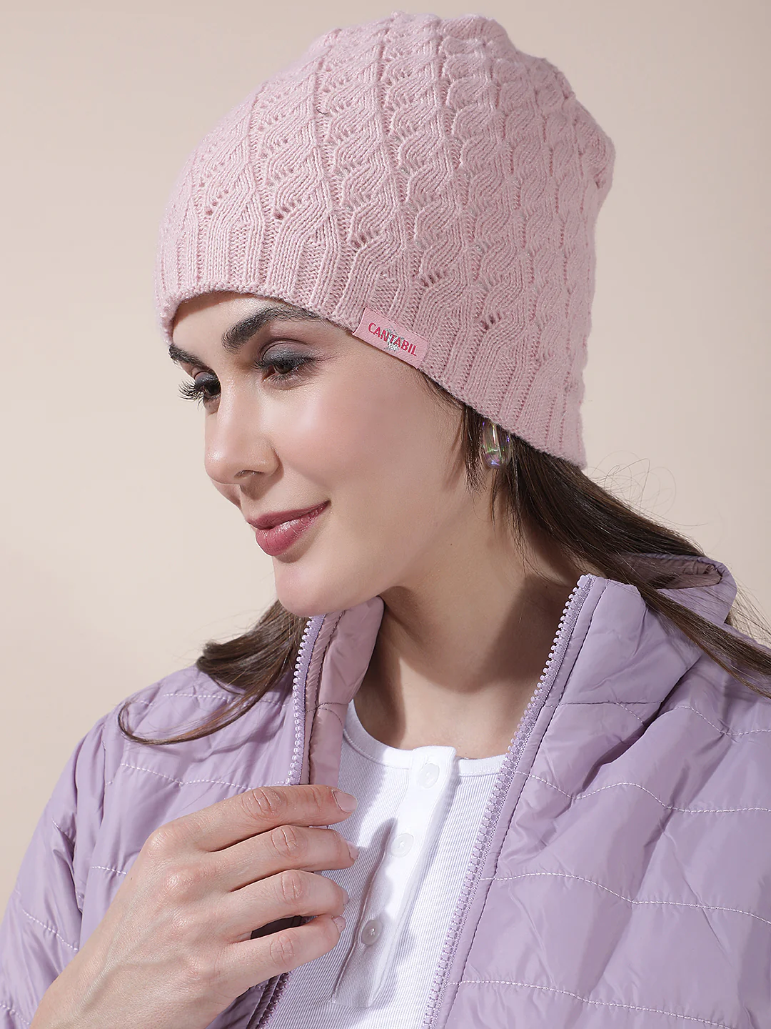 Women's Self Design Woolen Cap - Image 6