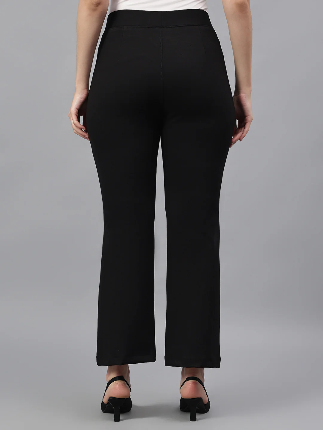 Women's Solid Black Regular Fit Casual Jegging - Image 5