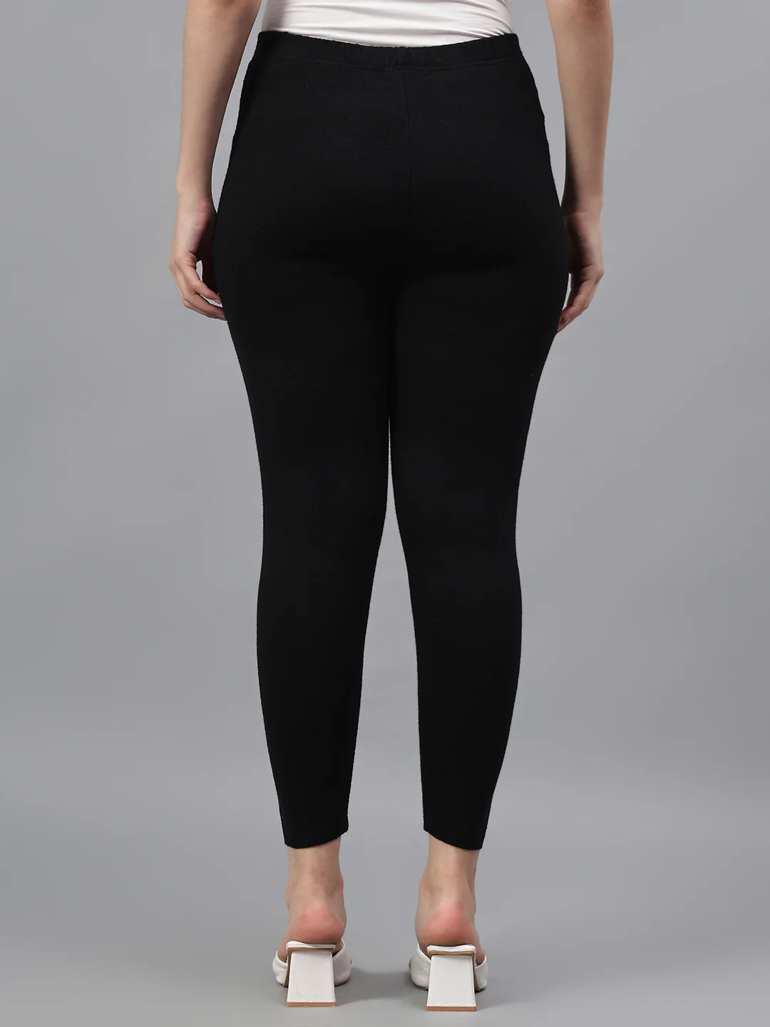 Women's Solid Black Regular Fit Kurti Pant - Image 5