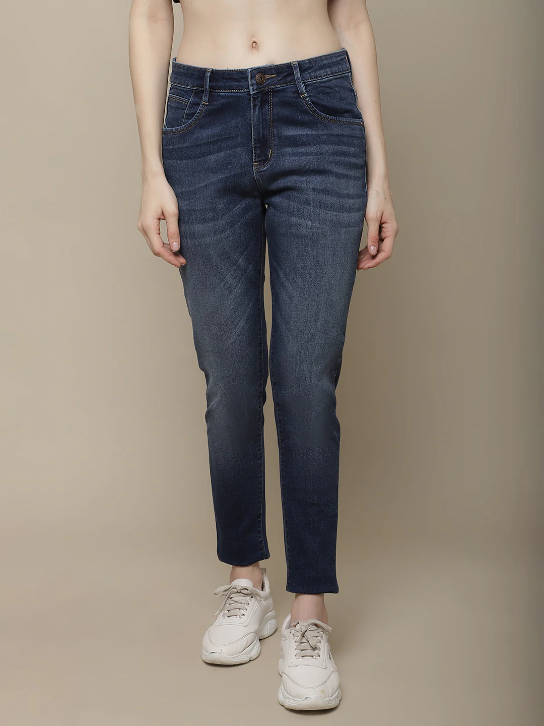 Women's Solid Blue Casual Jeans - Image 2