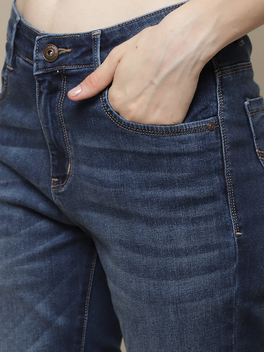 Women's Solid Blue Casual Jeans - Image 6