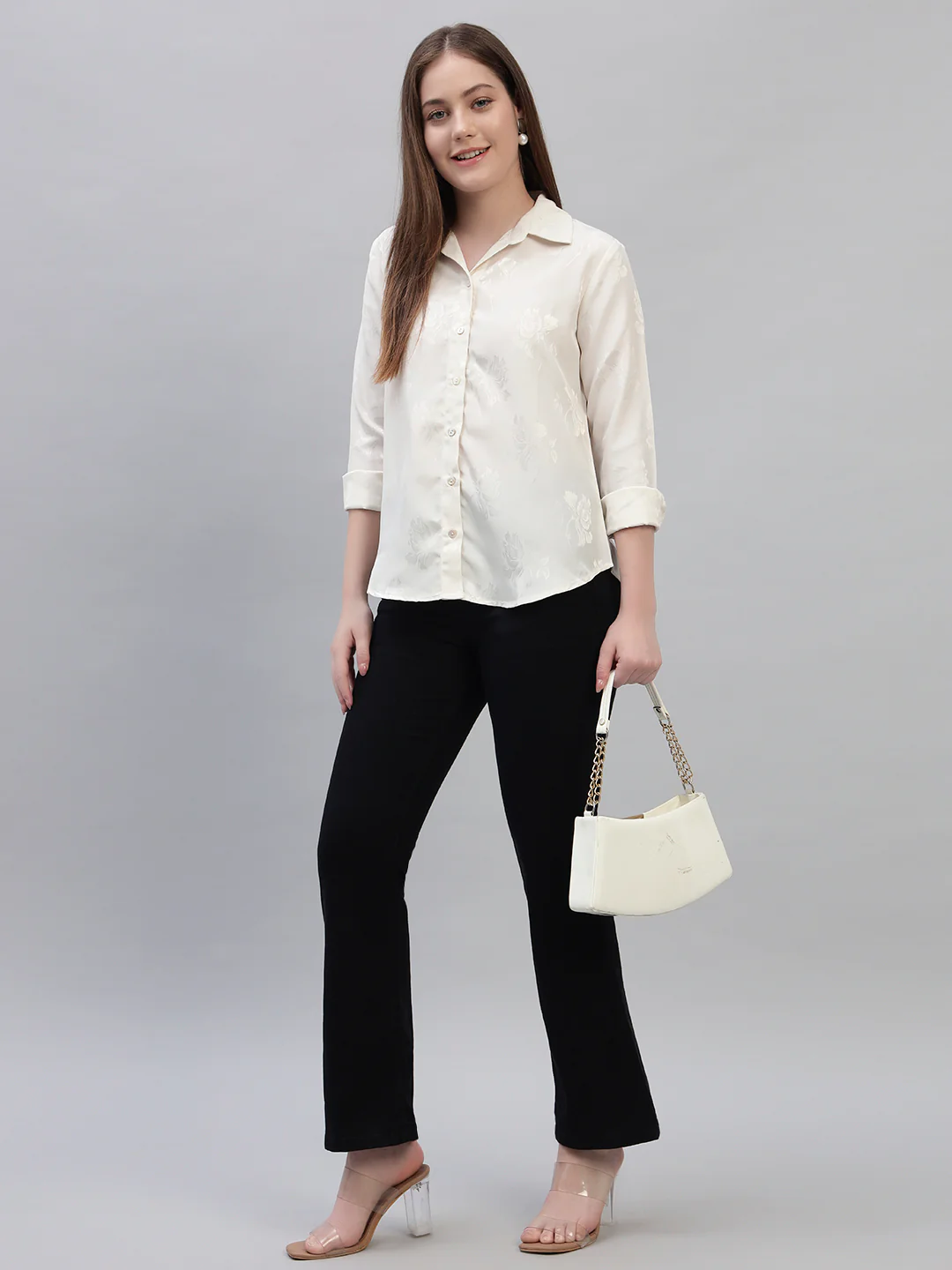 Women's Solid Denim Black Full Length Regualr Fit Casual Jeans - Image 7