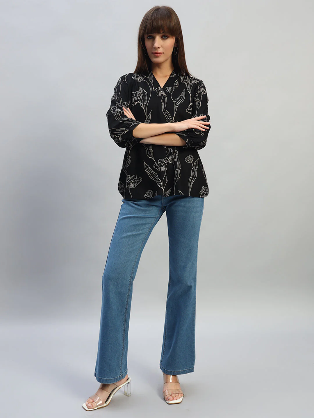 Women's Solid Denim Blue Full Length Regualr Fit Casual Jeans - Image 8