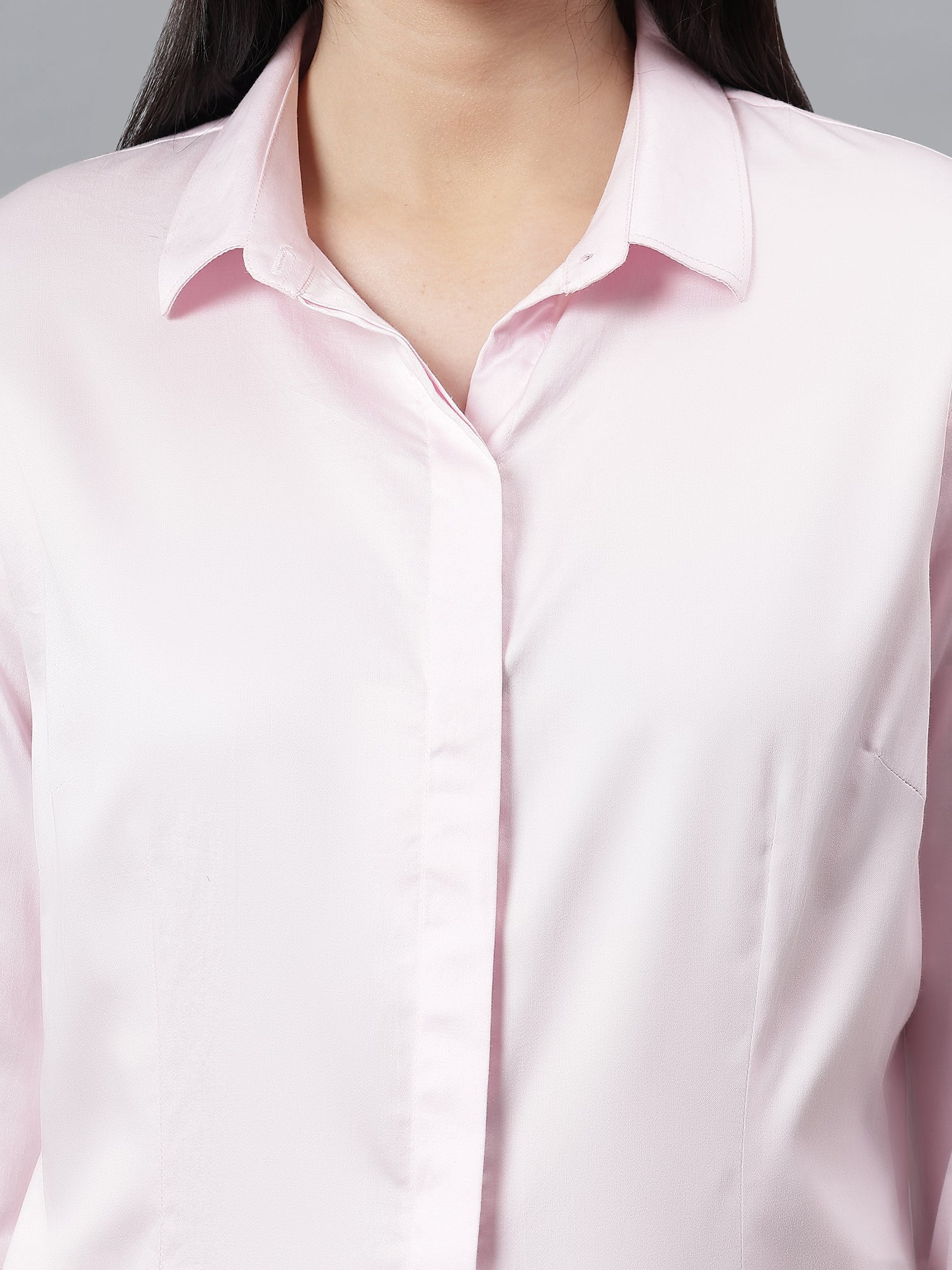 Pink Spread Collar Full Sleeve Formal Shirt for Women - Image 5